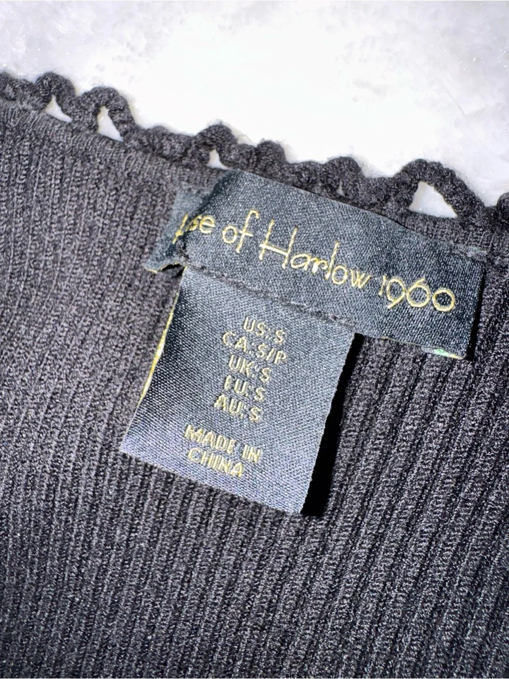 HOUSE OF HARLOW Black Ribbed Long Sleeve Knit Top